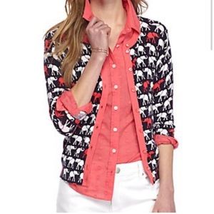 Crown & Ivy size 12W (0X) elephant navy pink cardigan sweater
